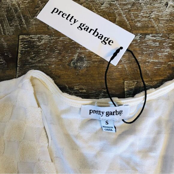 Pretty Garbage Sz S BNWT white top - Picture 3 of 5
